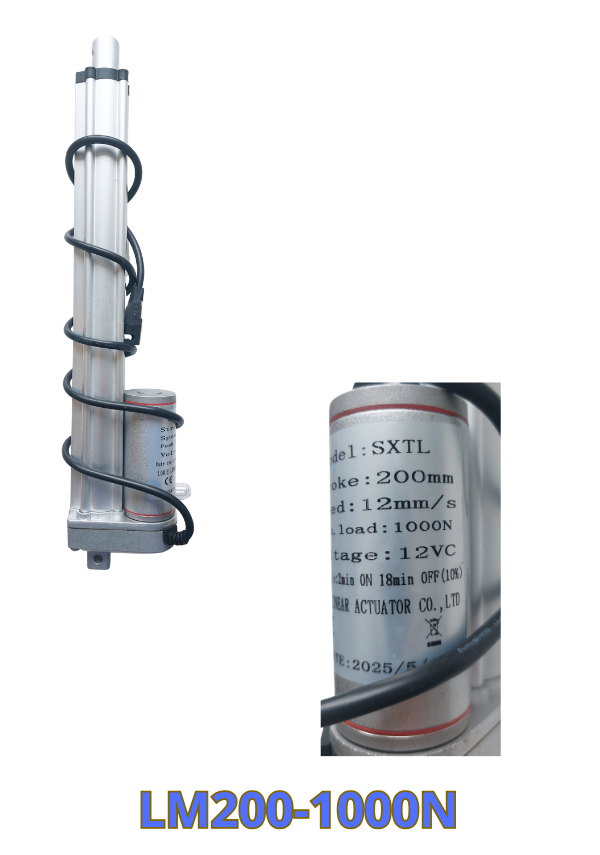 Lineaarimoottori 12V 200mm 1000N