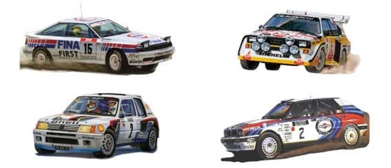 RALLIAUTO muki neljä autoa RETRO MUKI sarja - Image 3