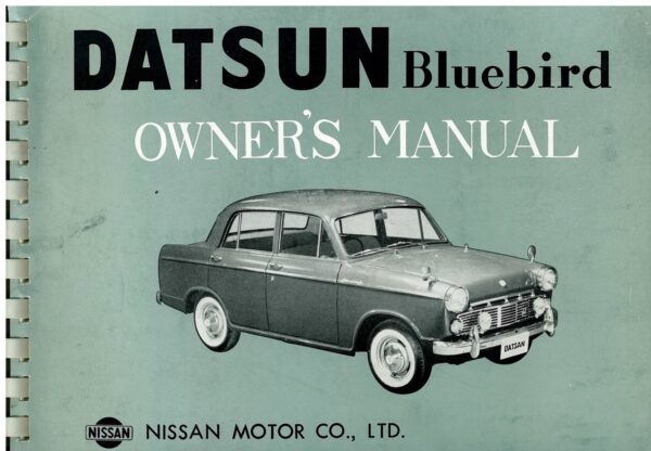 Datsun Bluebird; Owner's Manual