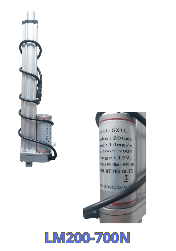 Lineaarimoottori 12V 200mm 700N